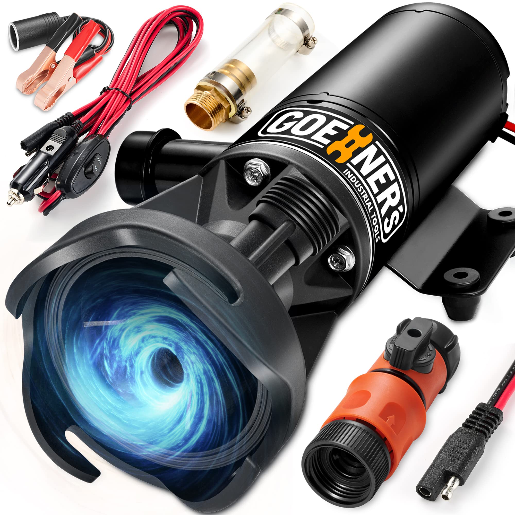 12V Rv Portable Macerator Waste Pump For Sewage, 12Gpm Suction 3.2 Feet Lift 10 Feet, Complete Rv Macerator Pump Kit For Right O